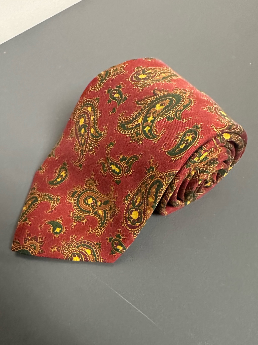 Altea Milano Luxury Silk Tie | Red Paisley | Made In Italy | Vintage Grail